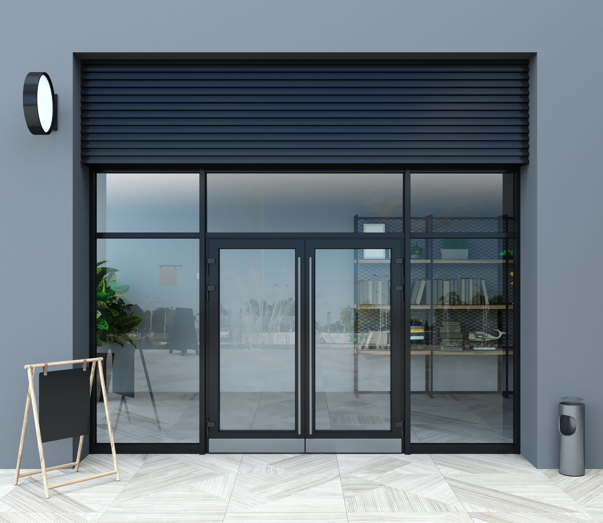 Porte d'entrée blanche moderne de bureau